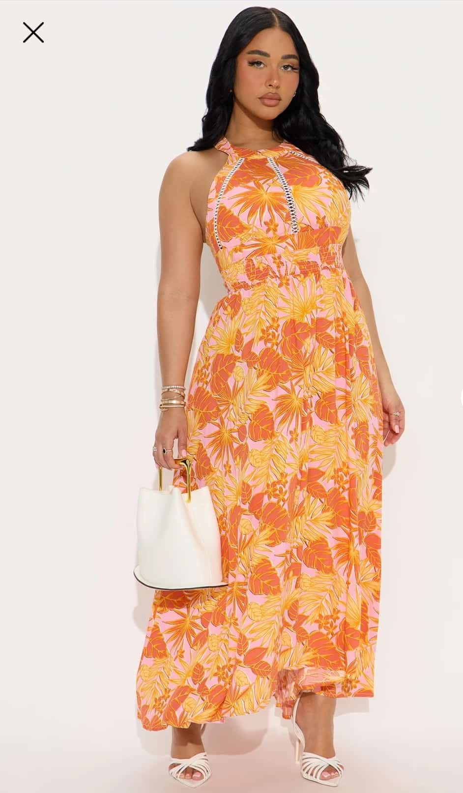 Halter Dress (Orange/ Pink combo)