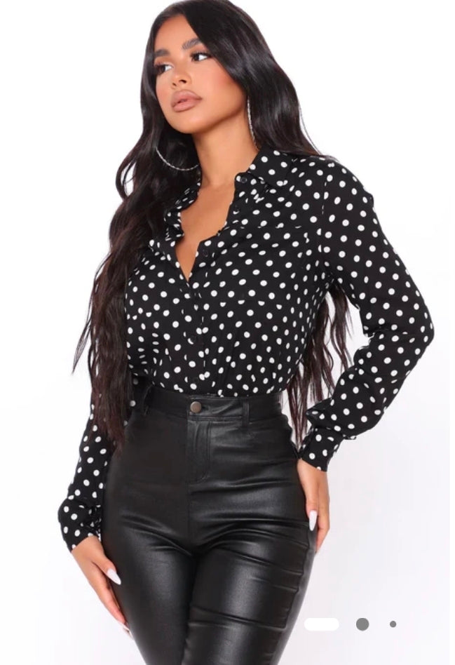 Button up polka dot