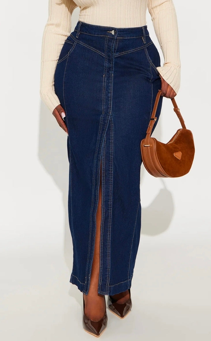 Colby Mermaid Maxi Denim Skirt