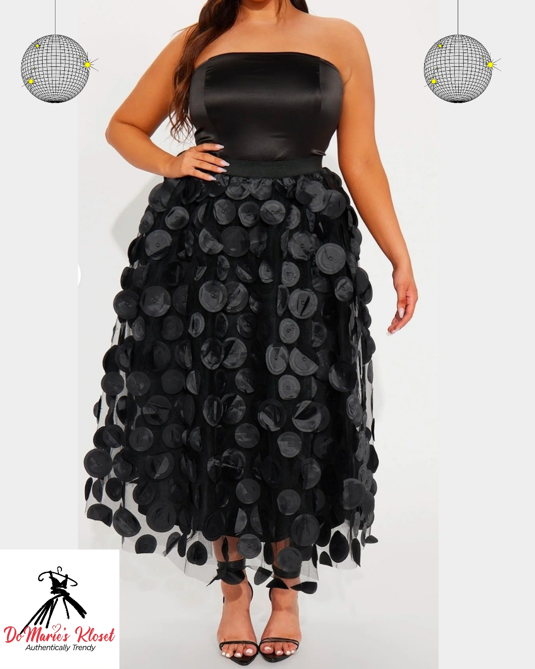 Strapless 3D Flower Dress