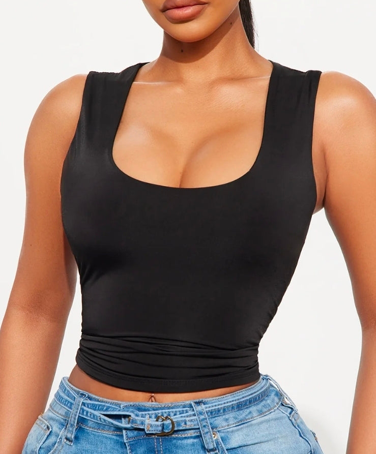 Venus Double Lined Tank- Black