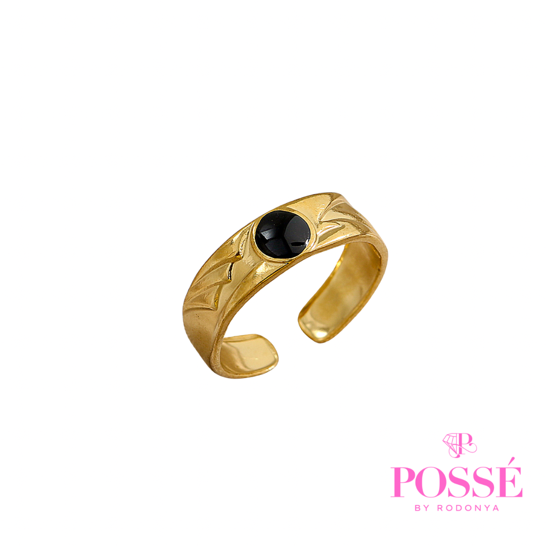 Black Pearl Adjustable Ring