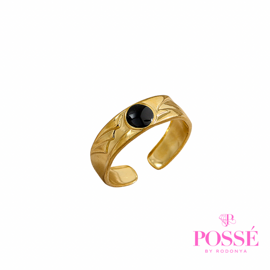 Black Pearl Adjustable Ring