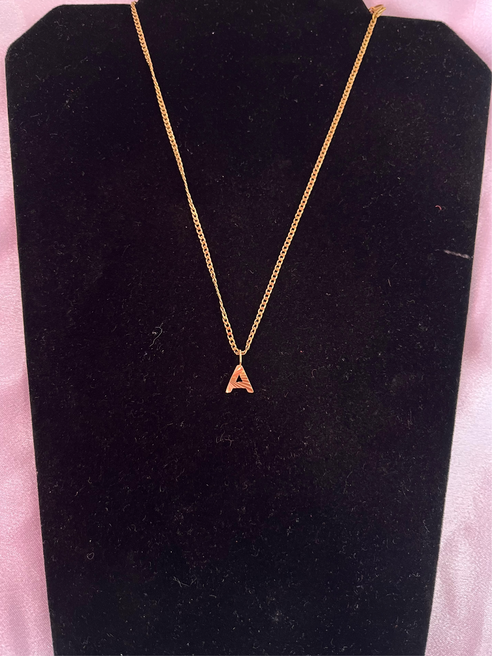 Gold Reflective Initial Necklace