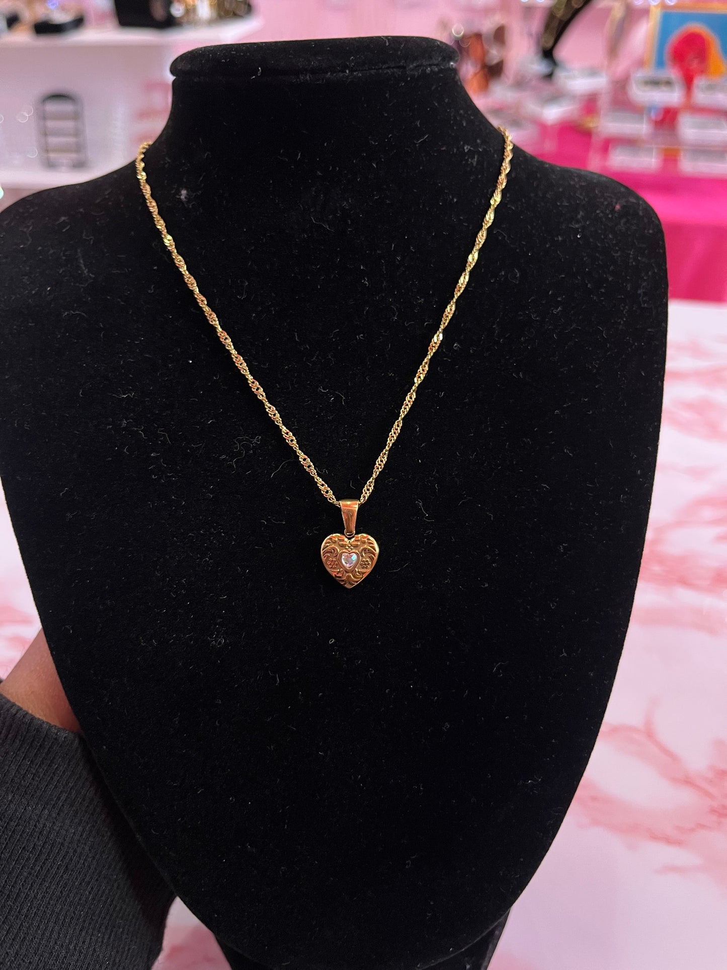 Textured Heart Necklace