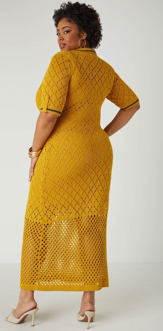 Yellow Sweater Maxi Dress