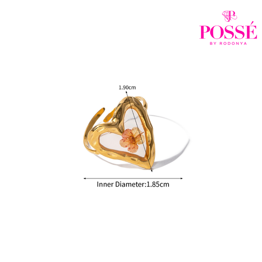 FRANGIPANI KISS Adjustable Ring