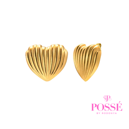 Basket Heart Studs