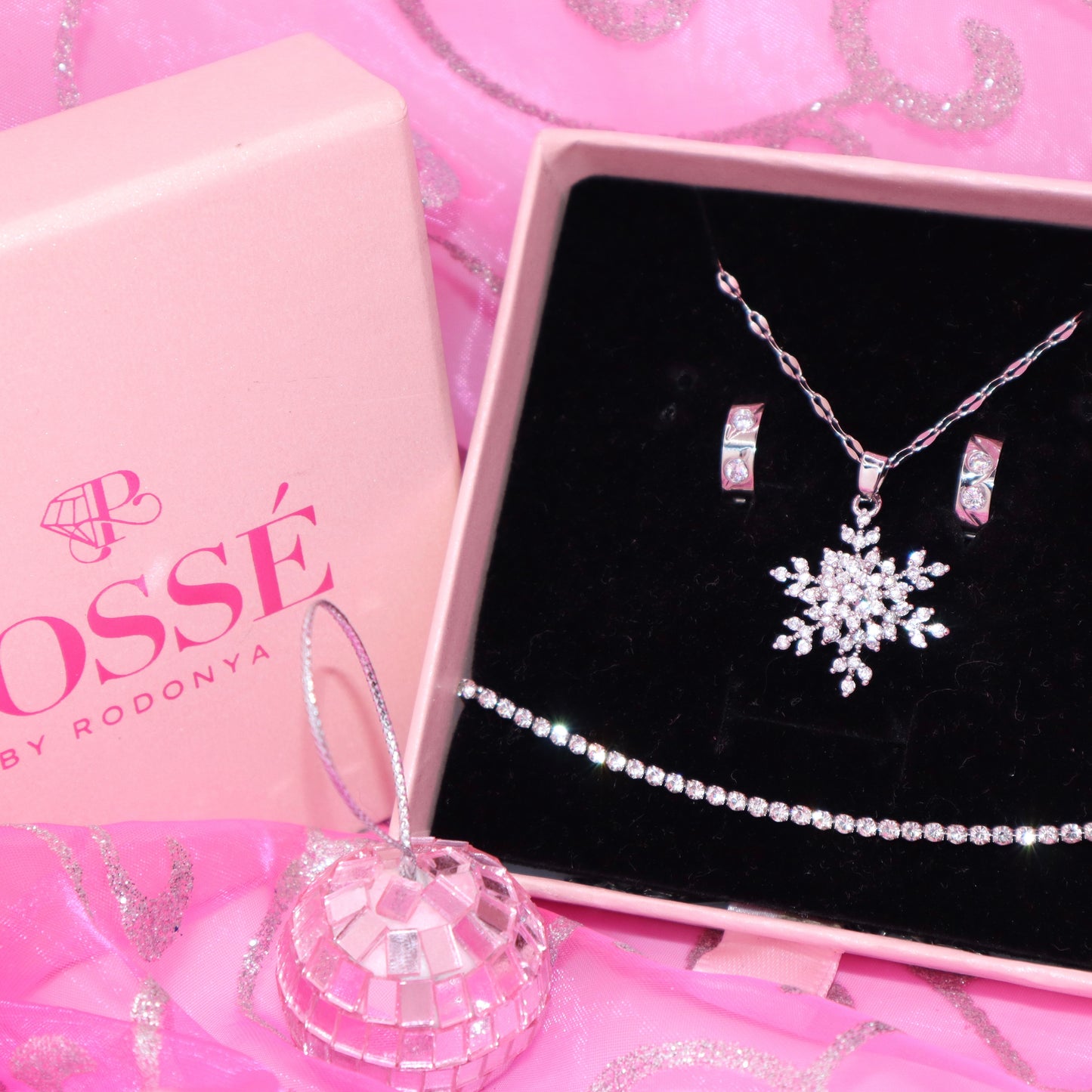 ICY SNOW Earrings, Necklace & Bracelet Set