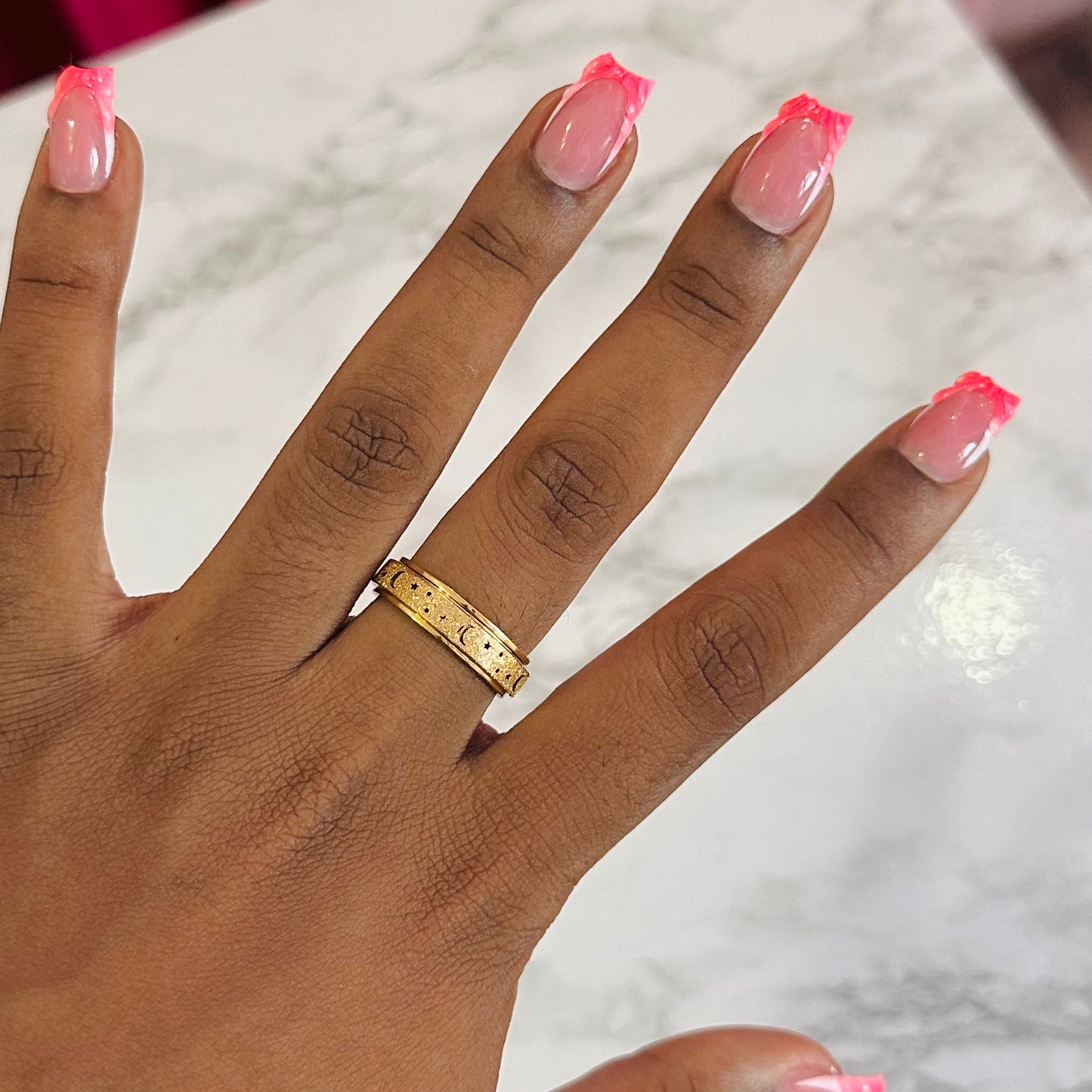 MOON & STARS Fidget Spinner Ring - Gold