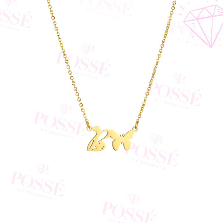 Dainty Butterfly Initial Necklace