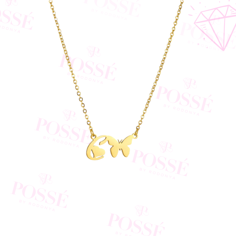 Dainty Butterfly Initial Necklace