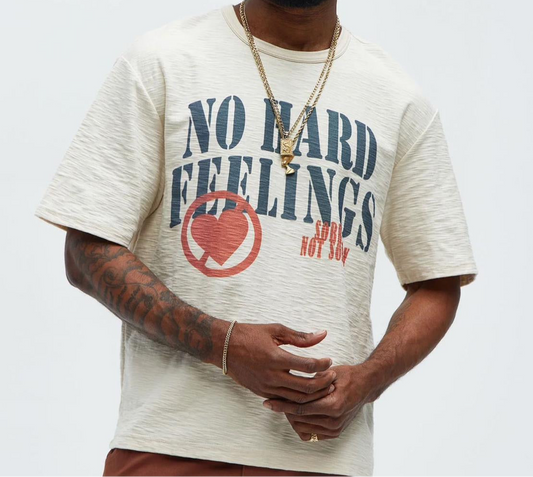 No Hard Feelings Textured Tee - Cream