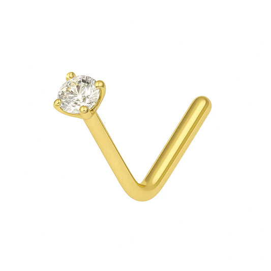 Gold Nose Rings - L Rod