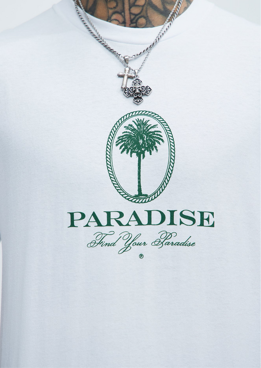 Find Your Paradise Tee- White