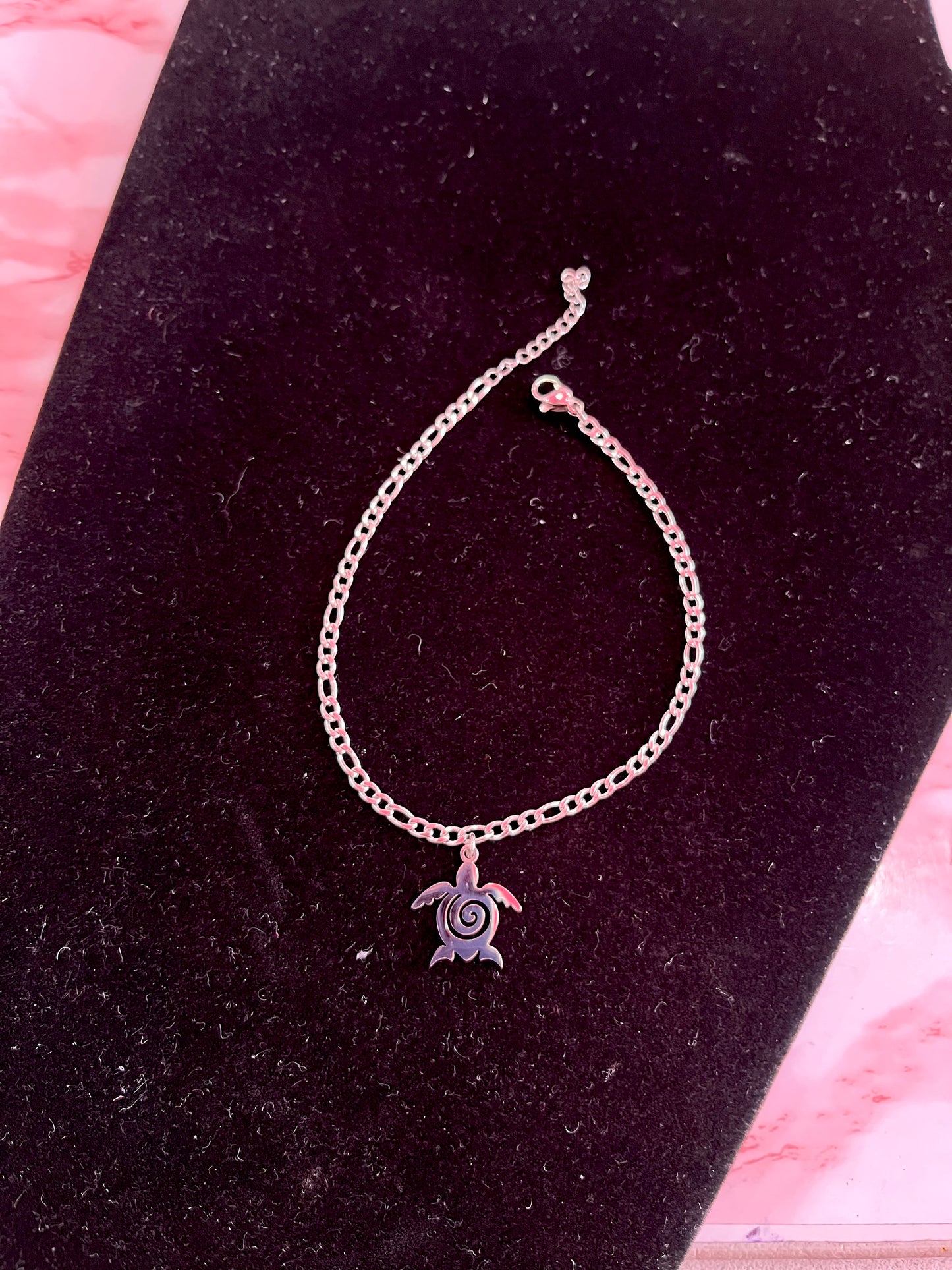 Silver Turtle Anklet