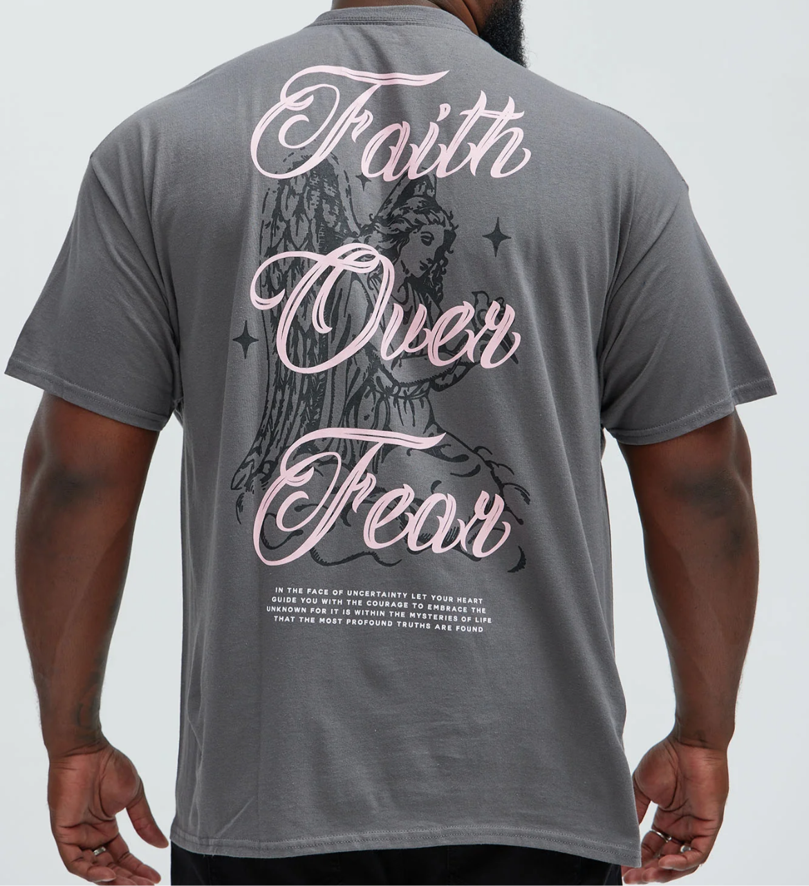 Faith Over Fear Tee- Charcoal