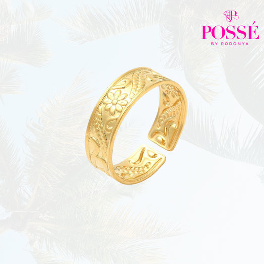 FLIRTY FLORA Cuff Ring