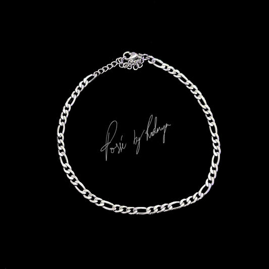 Silver Figaro Anklet