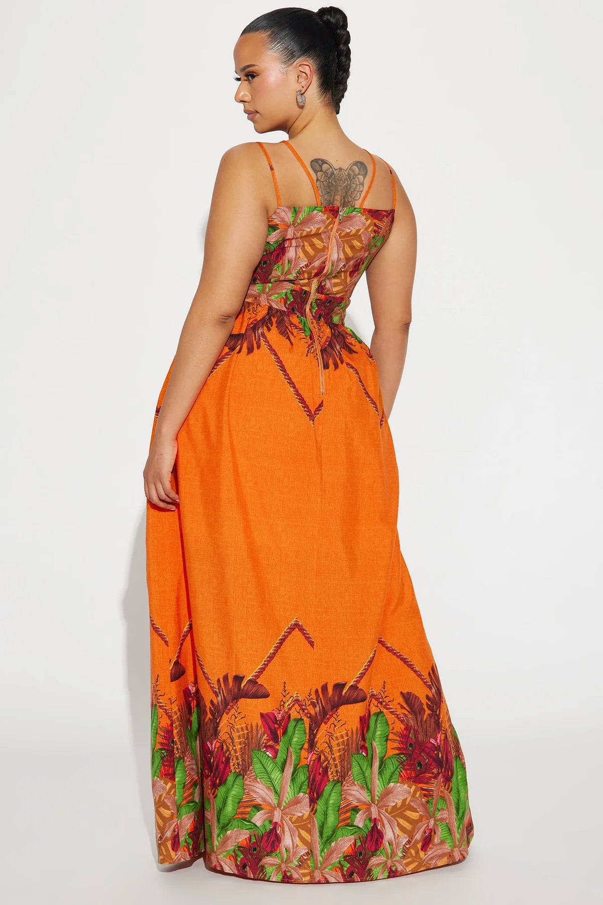 Tropical Maxi Dress - Orange