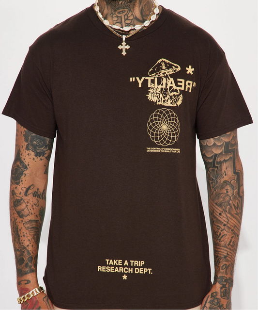 Reality Short Sleeve Tee- Brown