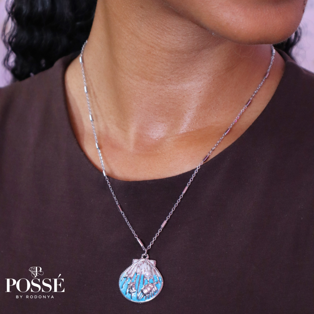 SHORELINE SHELL Necklace (Silver)