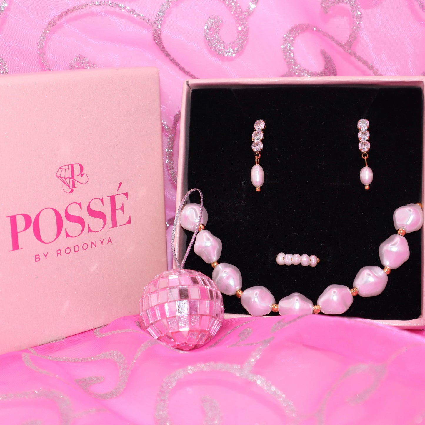 PEARLA BAE Necklace, Earrings & Ring Set