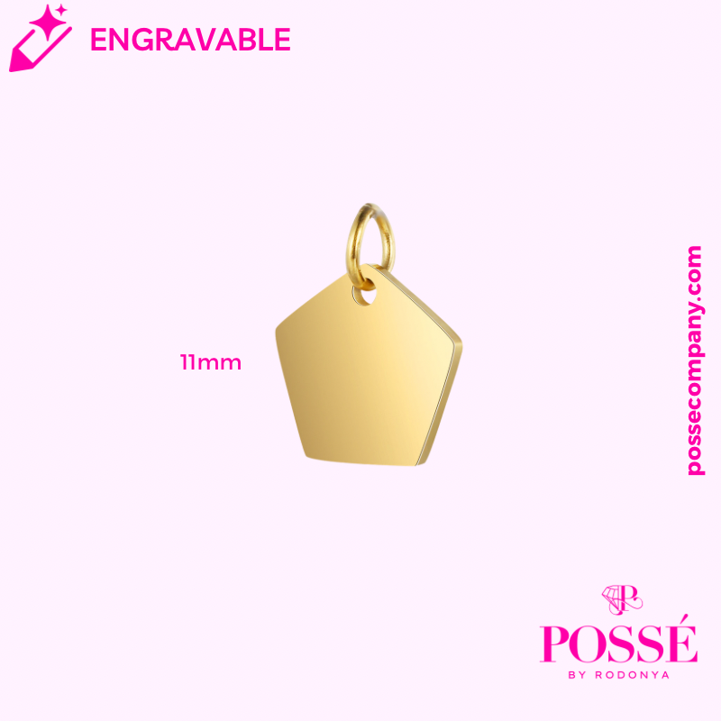 Engravable Mini Pentagon Charm