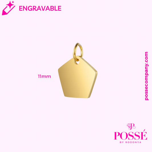 Engravable Mini Pentagon Charm