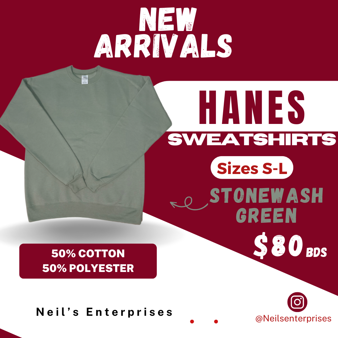 HANES Sweatshirt - Stonewash Green