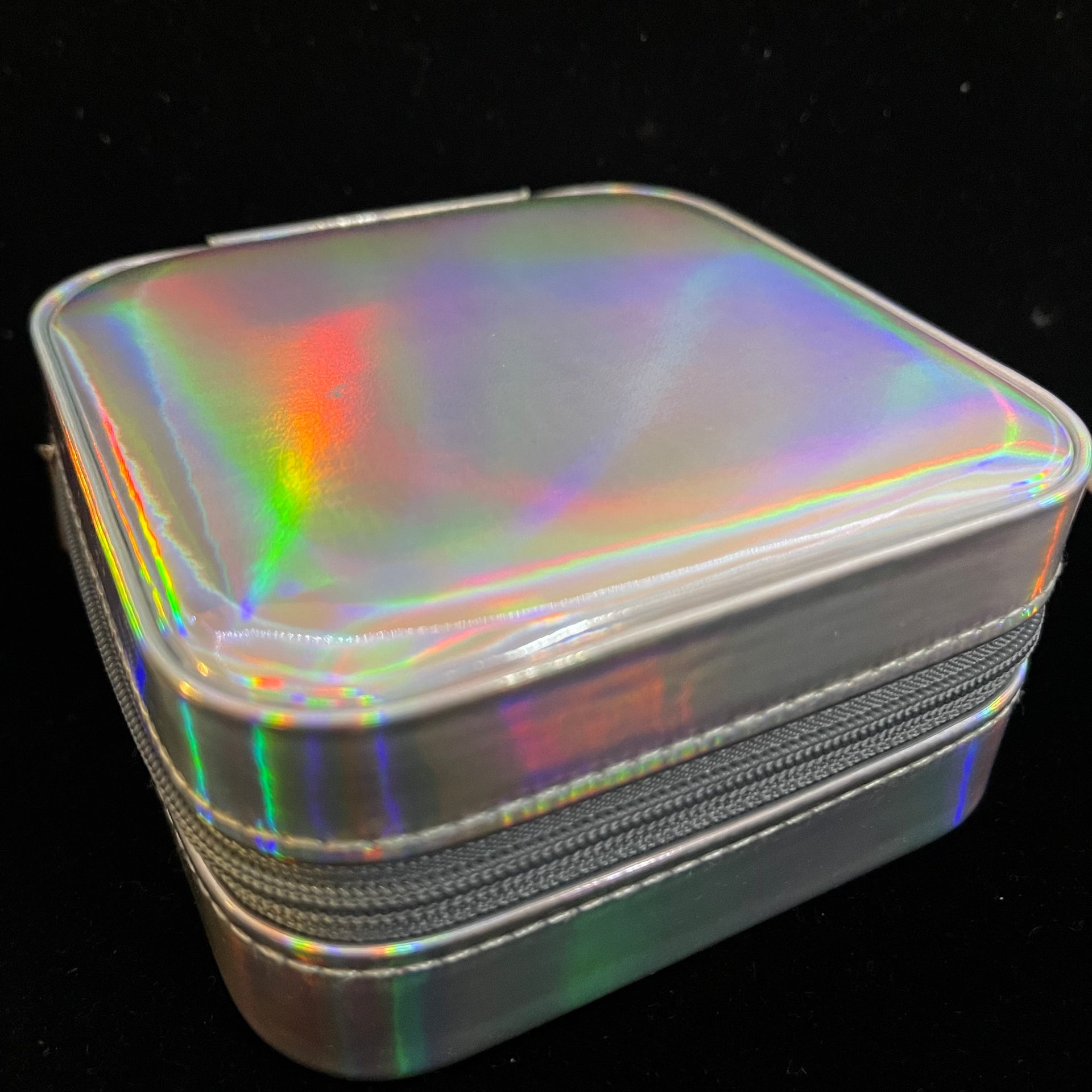 Silver Reflective Jewelry Travel Case