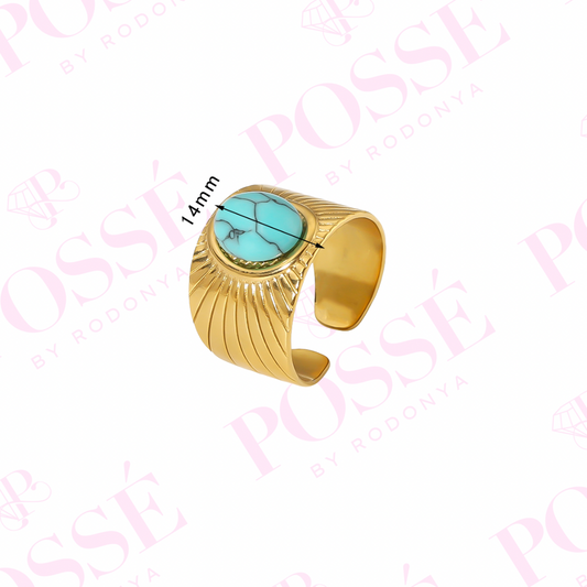TURQUOISE DOME Cuff Ring