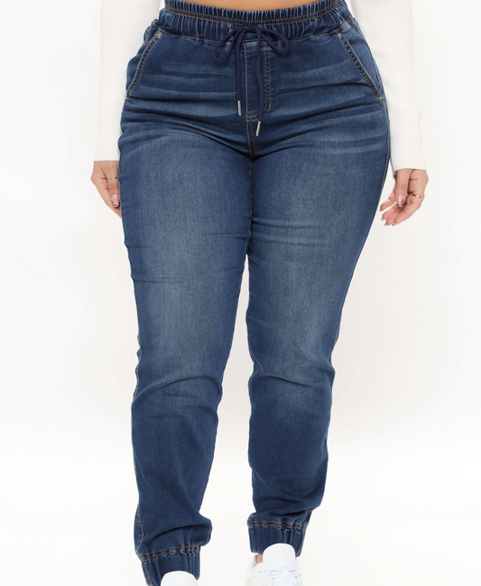 Drawstring Mid Wash Joggers