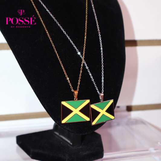 JAMAICA Flag Pendant Necklace