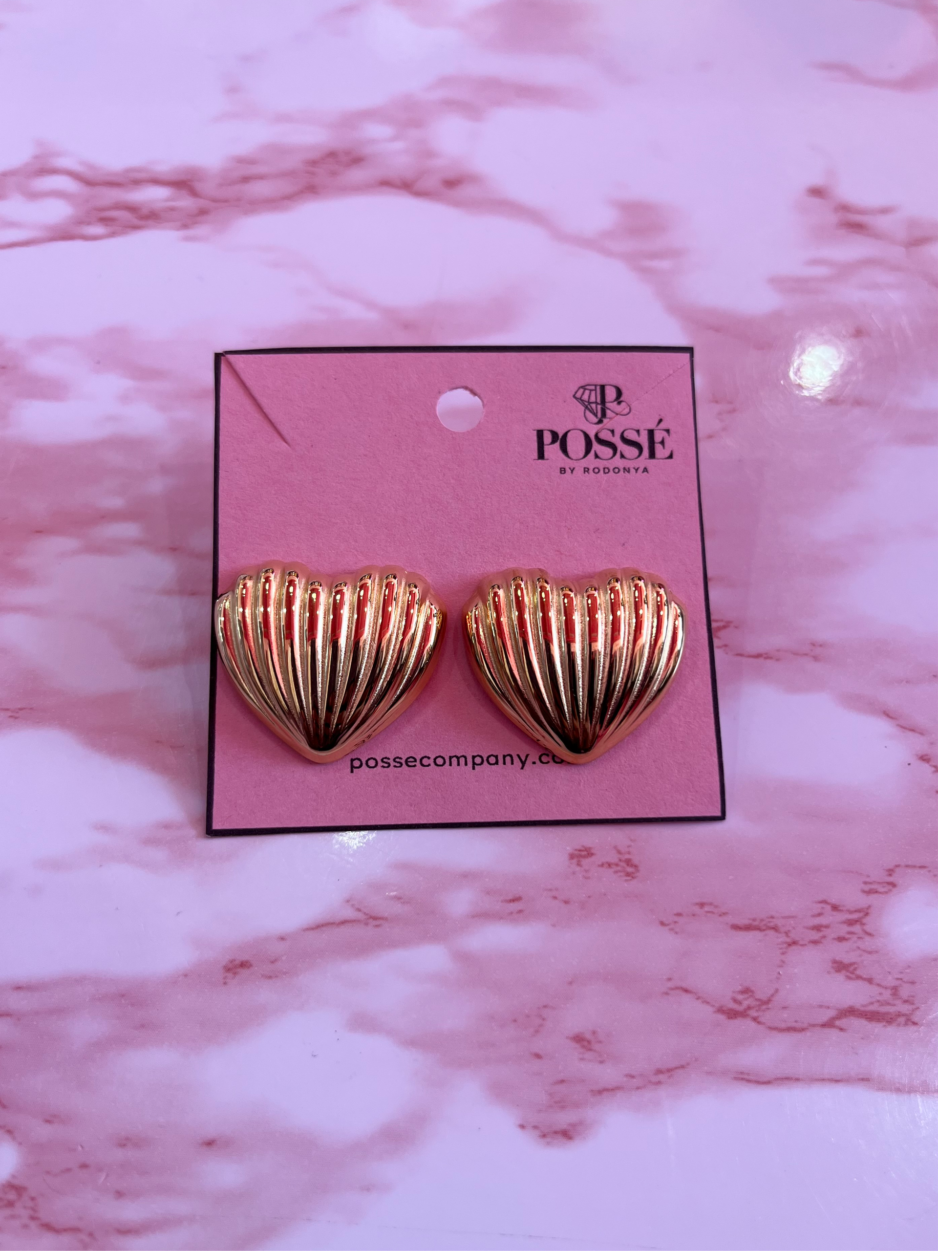 Basket Heart Studs