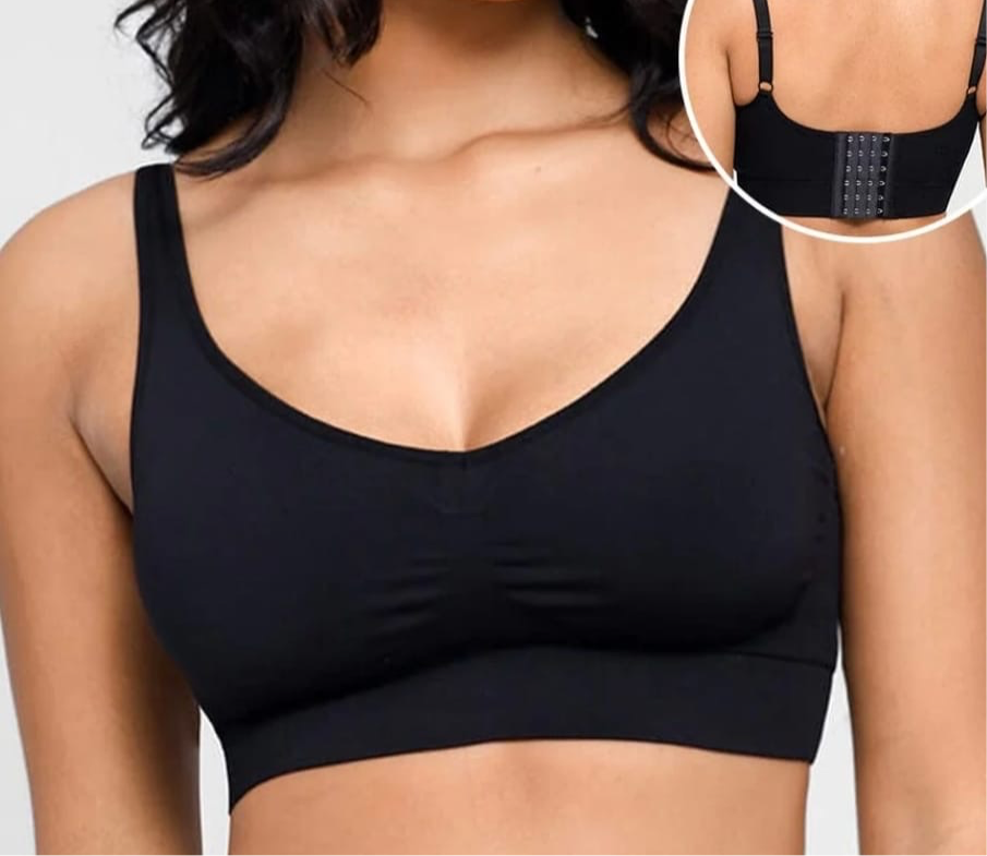 Breast Support Back Fat Bra- Black