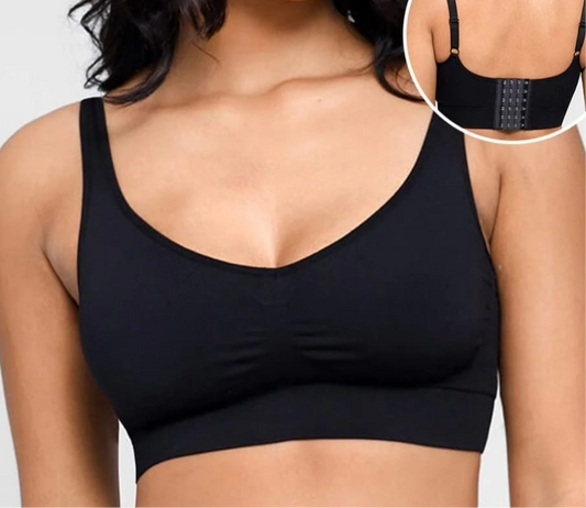 Breast Support Back Fat Bra- Black