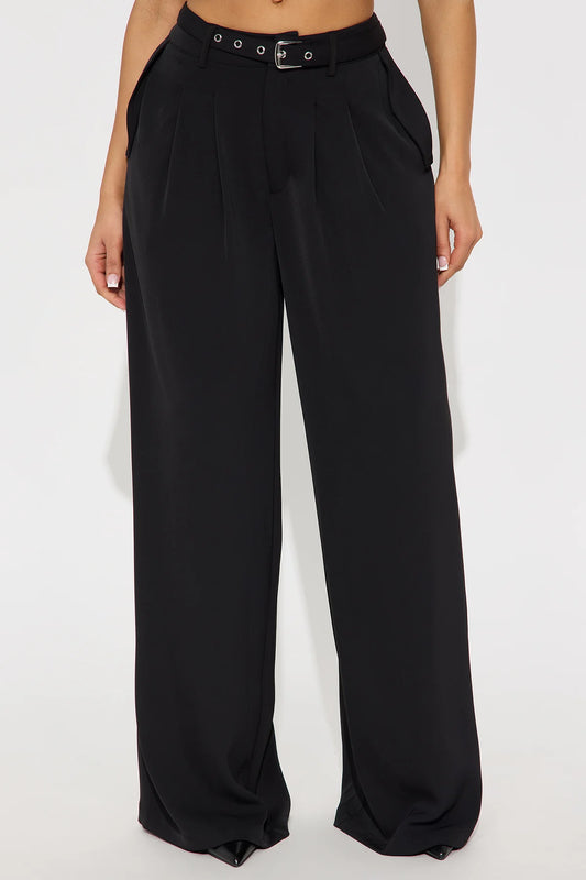 Wide Legged Trousers - Black