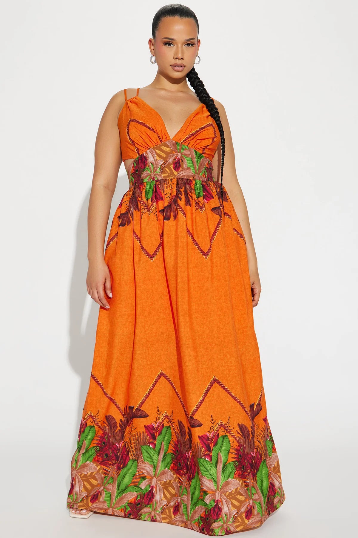 Tropical Maxi Dress - Orange