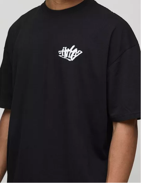 Homme Graphic Oversized Tee - Black