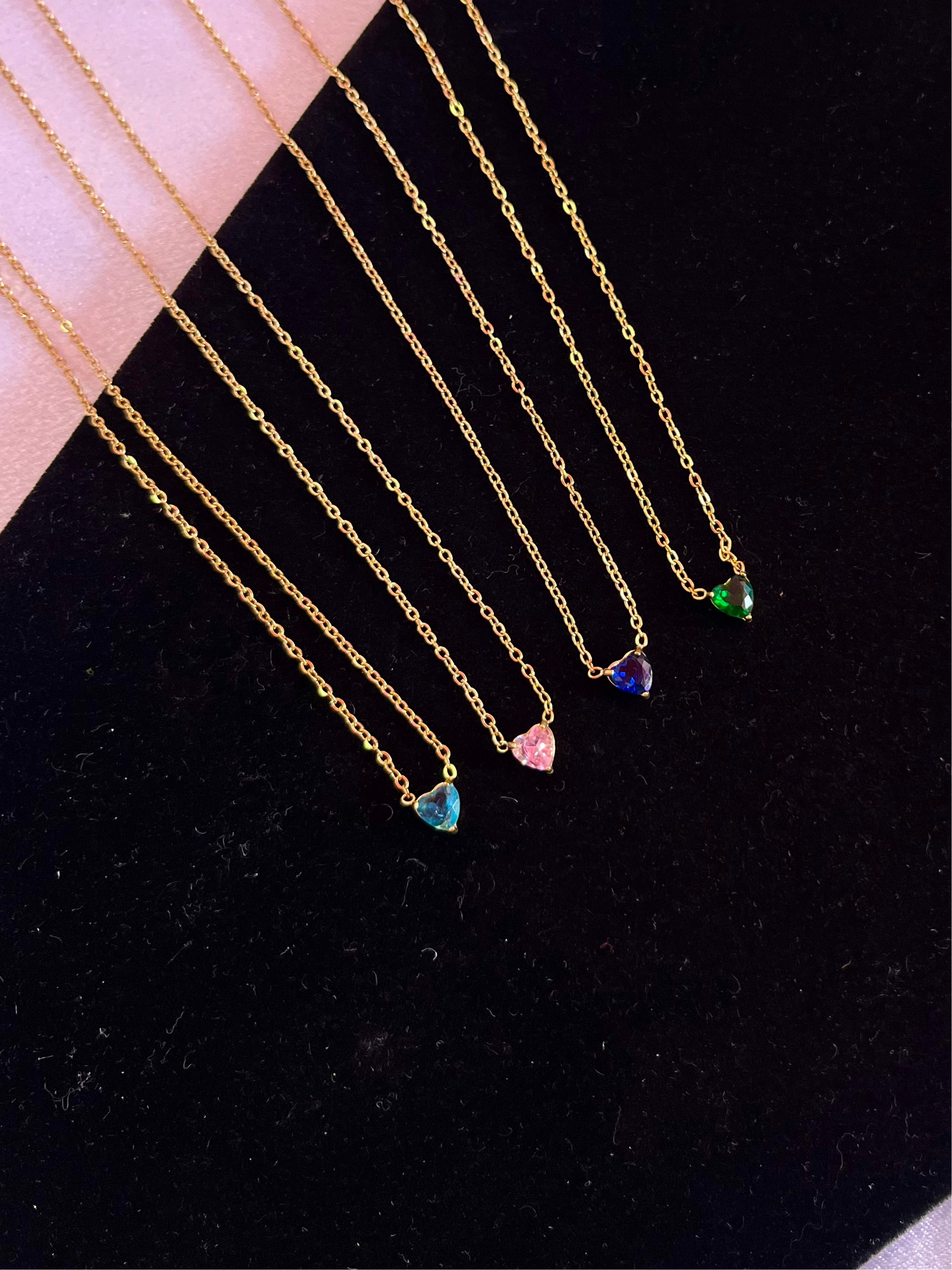 Heart Birthstone Necklace