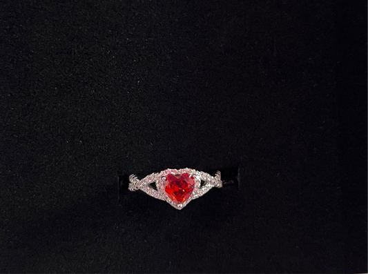 Red AMORA Sterling Silver Ring