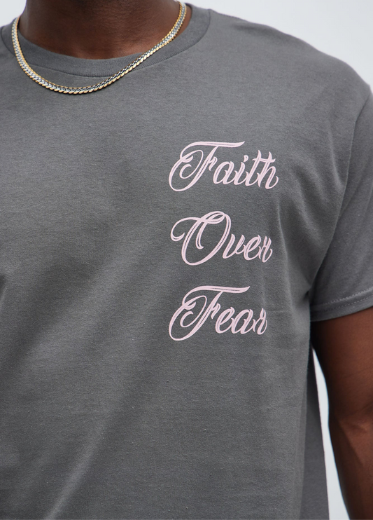 Faith Over Fear Tee- Charcoal