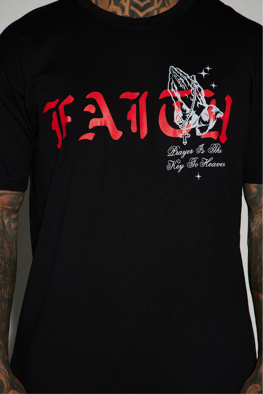 Blessed With Faith Tee- Black