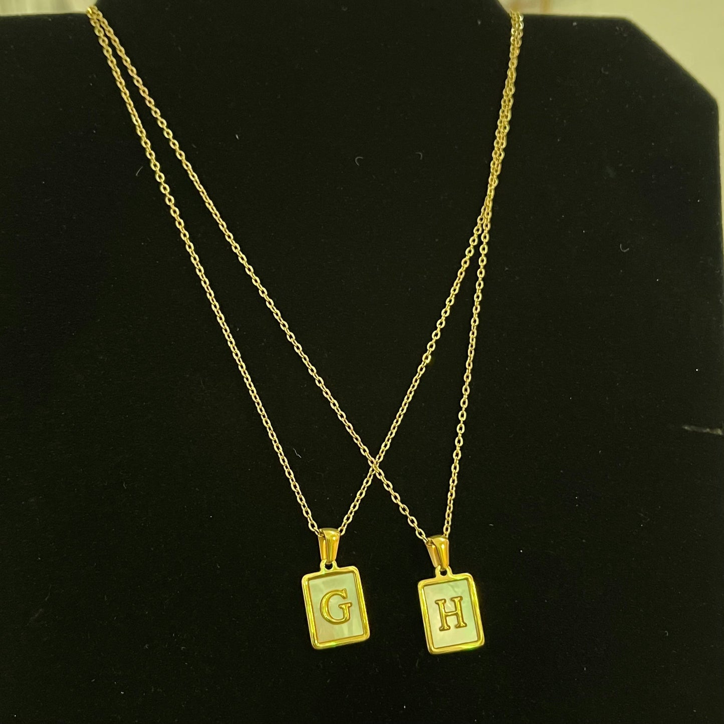 White Reflective Initial SQUARE