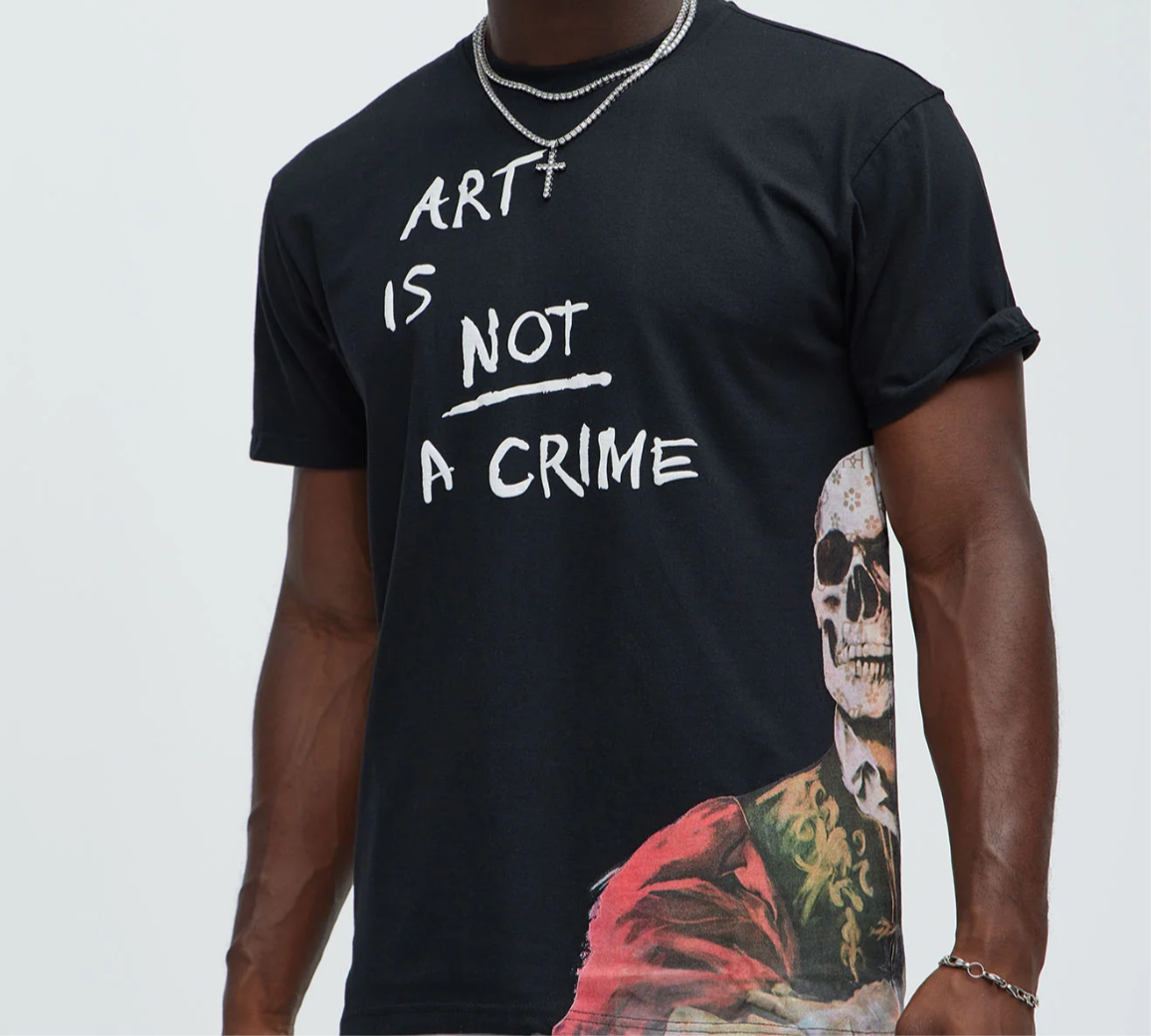 Art Is Not A Crime Tee- Black