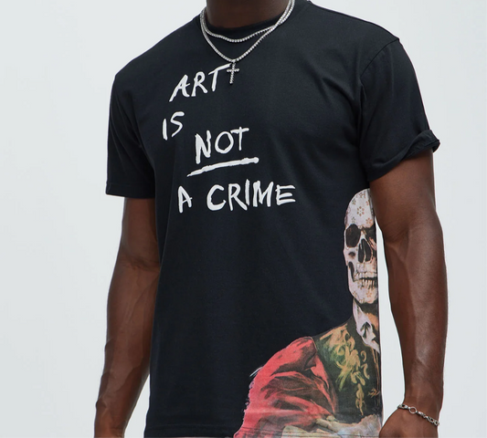 Art Is Not A Crime Tee- Black