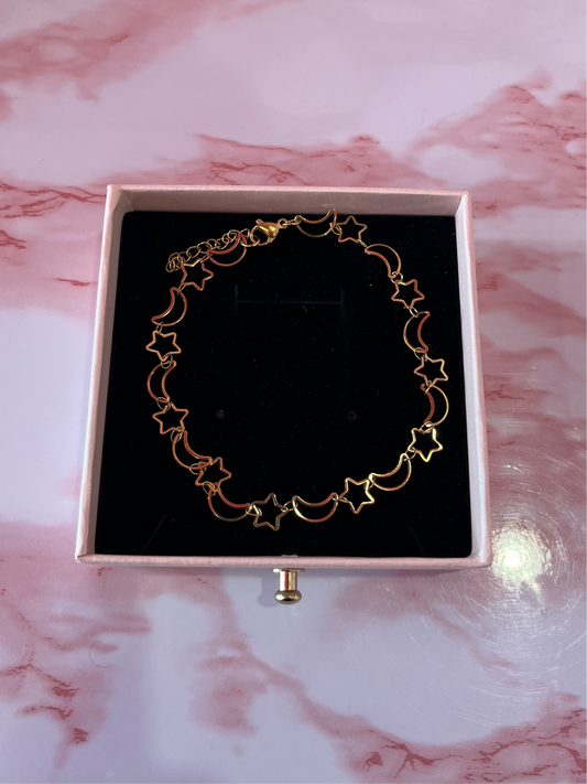 Star N Moon Anklet