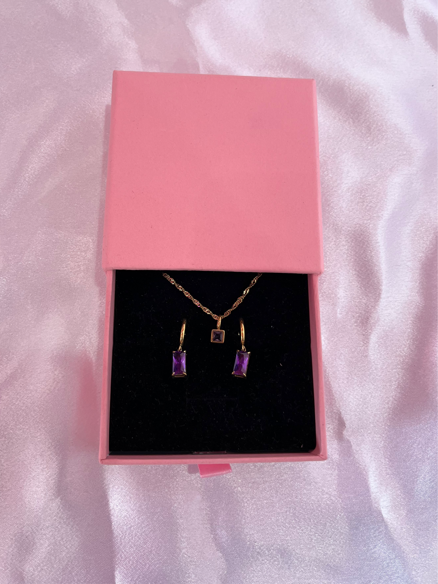 BIRTHSTONE Necklace & Earrings Set