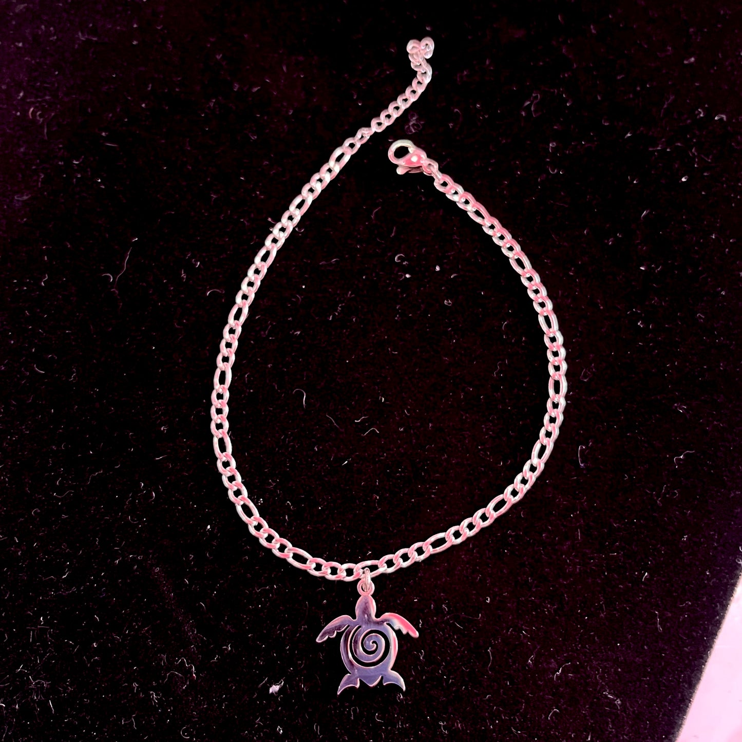 Silver Turtle Anklet
